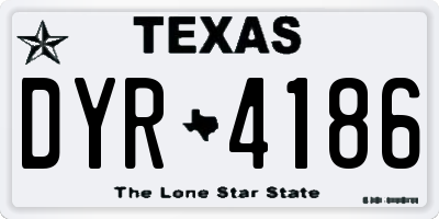 TX license plate DYR4186