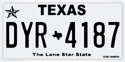 TX license plate DYR4187
