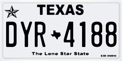 TX license plate DYR4188