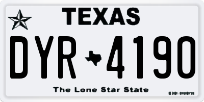 TX license plate DYR4190