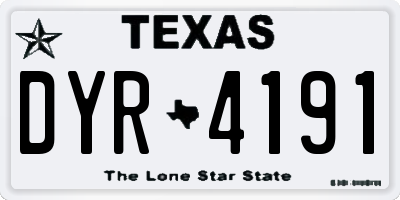 TX license plate DYR4191