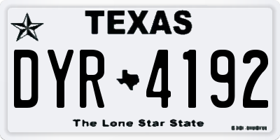 TX license plate DYR4192