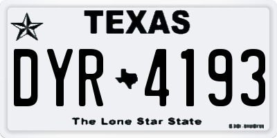 TX license plate DYR4193