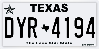 TX license plate DYR4194