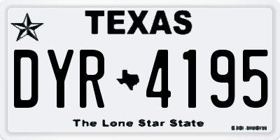 TX license plate DYR4195