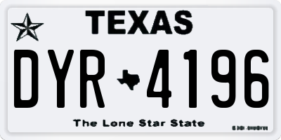 TX license plate DYR4196