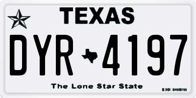 TX license plate DYR4197