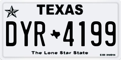 TX license plate DYR4199