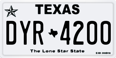 TX license plate DYR4200