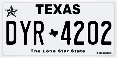 TX license plate DYR4202