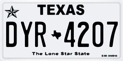 TX license plate DYR4207