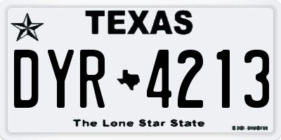 TX license plate DYR4213
