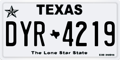 TX license plate DYR4219