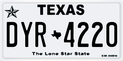 TX license plate DYR4220
