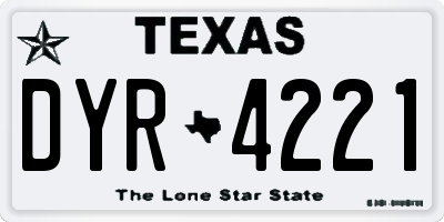 TX license plate DYR4221