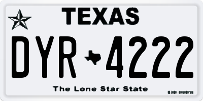 TX license plate DYR4222
