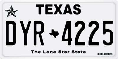 TX license plate DYR4225