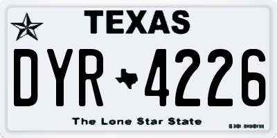 TX license plate DYR4226
