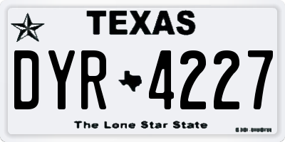TX license plate DYR4227