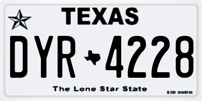 TX license plate DYR4228