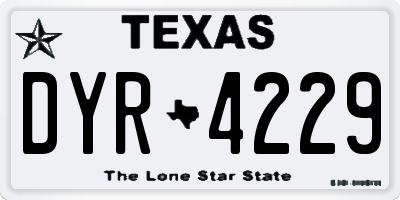 TX license plate DYR4229