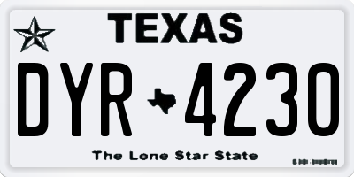 TX license plate DYR4230