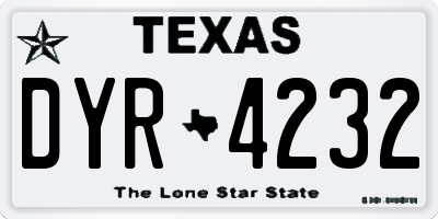 TX license plate DYR4232