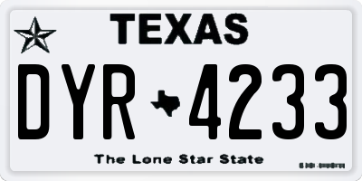 TX license plate DYR4233