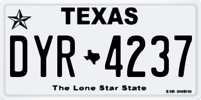 TX license plate DYR4237