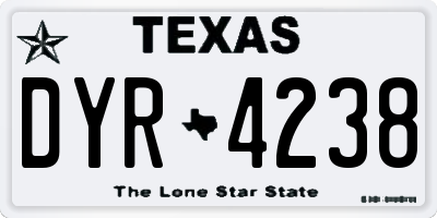 TX license plate DYR4238