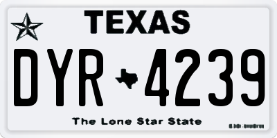 TX license plate DYR4239
