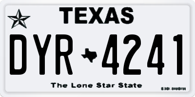 TX license plate DYR4241