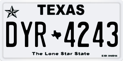 TX license plate DYR4243