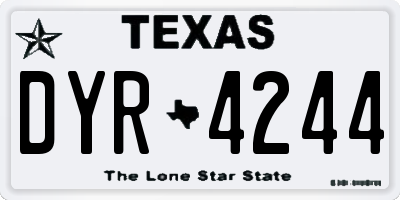 TX license plate DYR4244