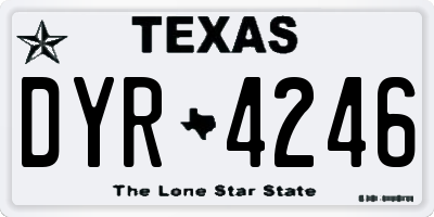 TX license plate DYR4246