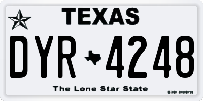 TX license plate DYR4248