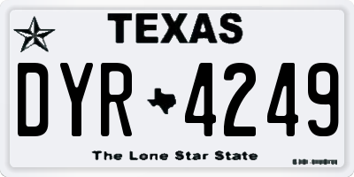 TX license plate DYR4249