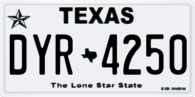 TX license plate DYR4250