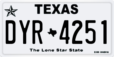 TX license plate DYR4251