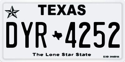 TX license plate DYR4252