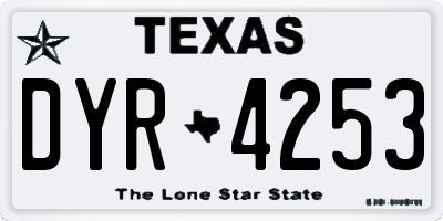 TX license plate DYR4253