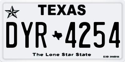 TX license plate DYR4254