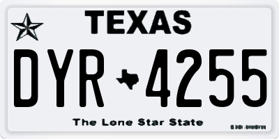 TX license plate DYR4255