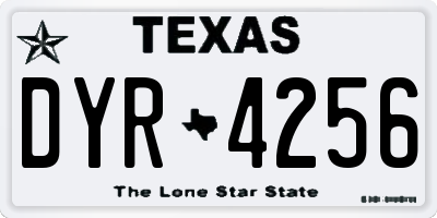 TX license plate DYR4256