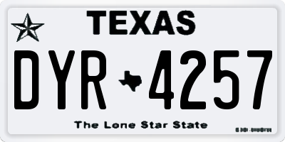 TX license plate DYR4257