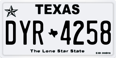 TX license plate DYR4258