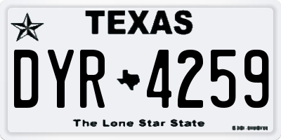 TX license plate DYR4259