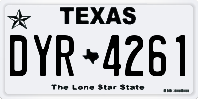 TX license plate DYR4261