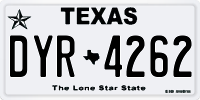 TX license plate DYR4262