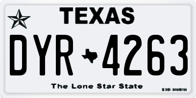 TX license plate DYR4263